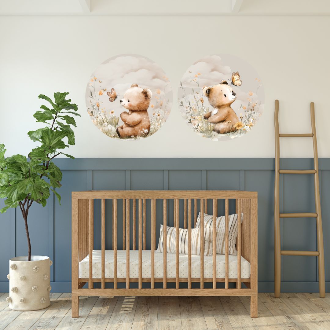 Brown Bear Circle Wall Art Twin Pack