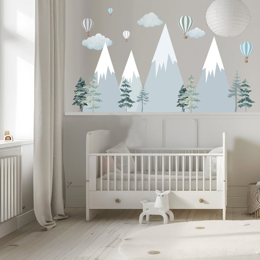 Winter Mountain Adventure Large Wall Sticker