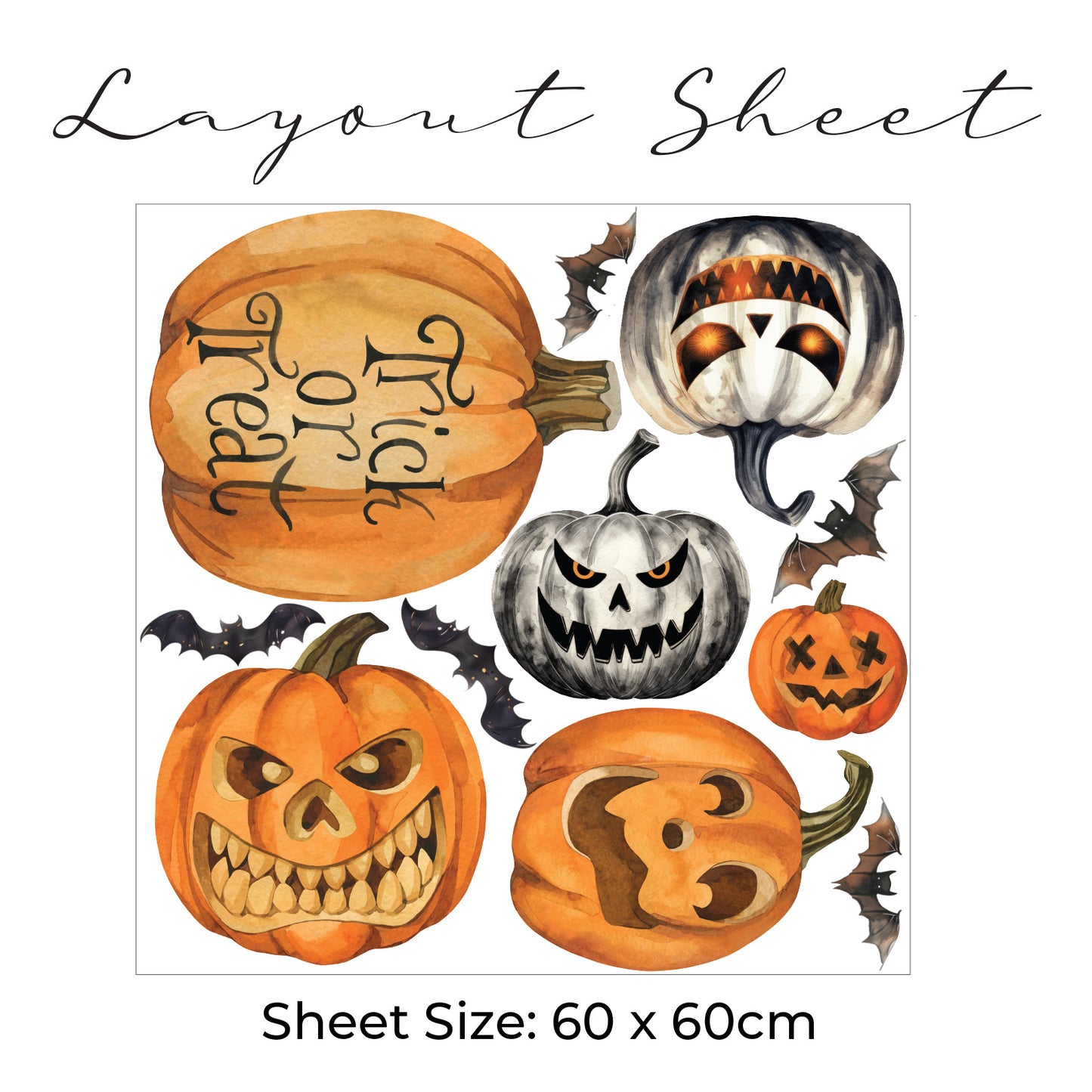 Trick or Treat Pumpkin Wall Sticker Pack