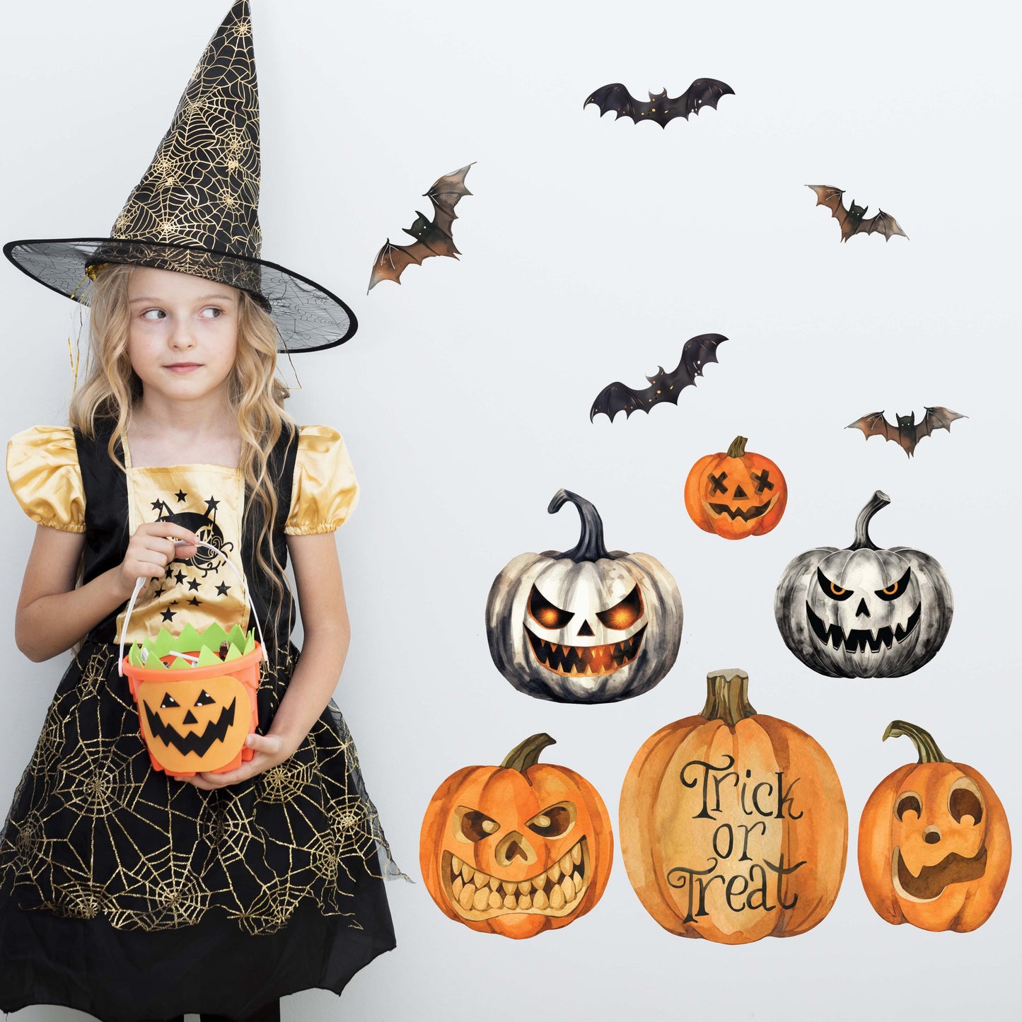 Trick or Treat Pumpkin Wall Sticker Pack