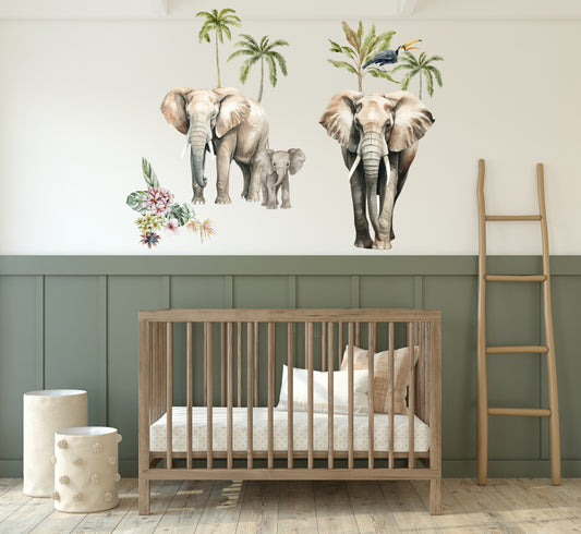 Tropical Elephant Large Wall Art Composition