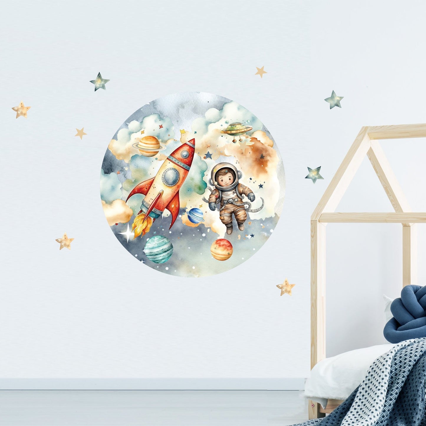 Space Explorer Circle Wall Art