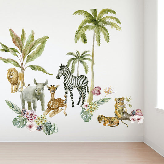 Tropical Zebra Large Wall Art Composition